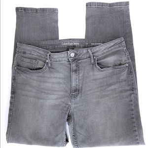 Calvin Klein Slim Boyfriend Gray Denim Jeans Sz 14